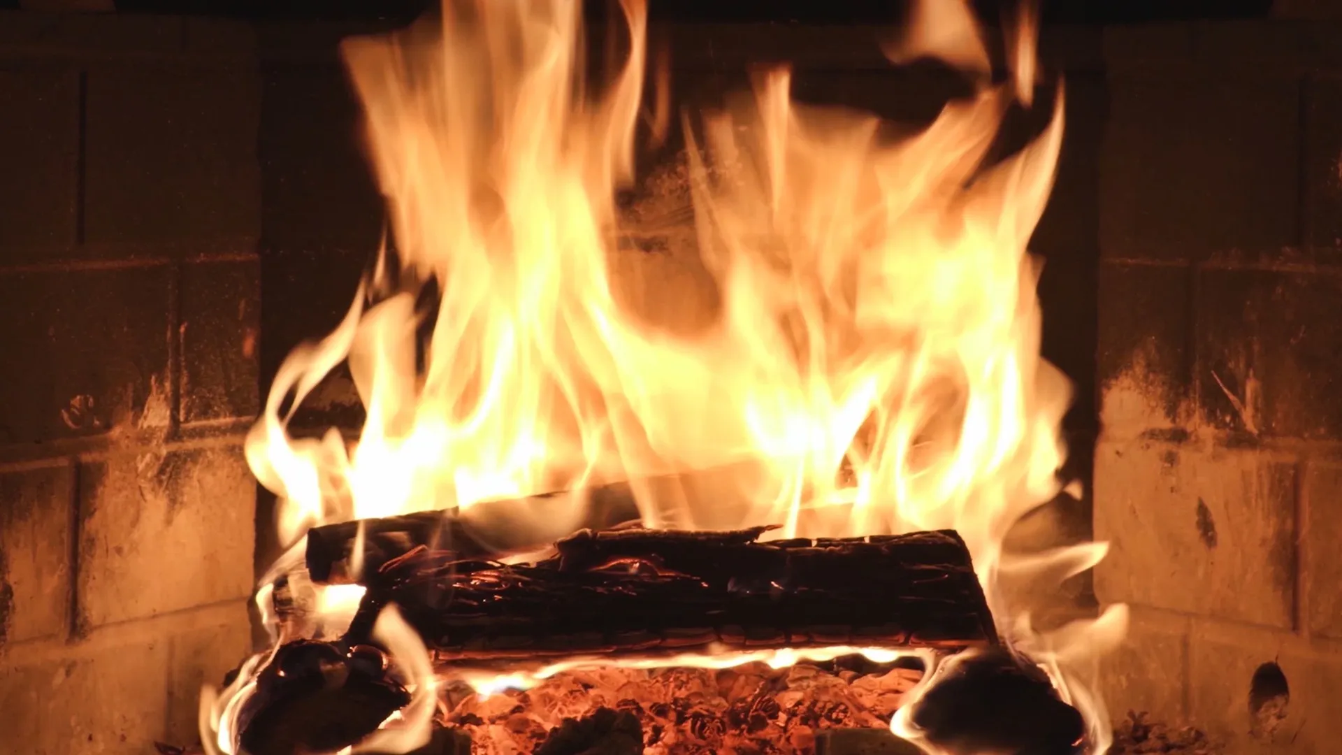 Glowing Fireplace: Christmas music