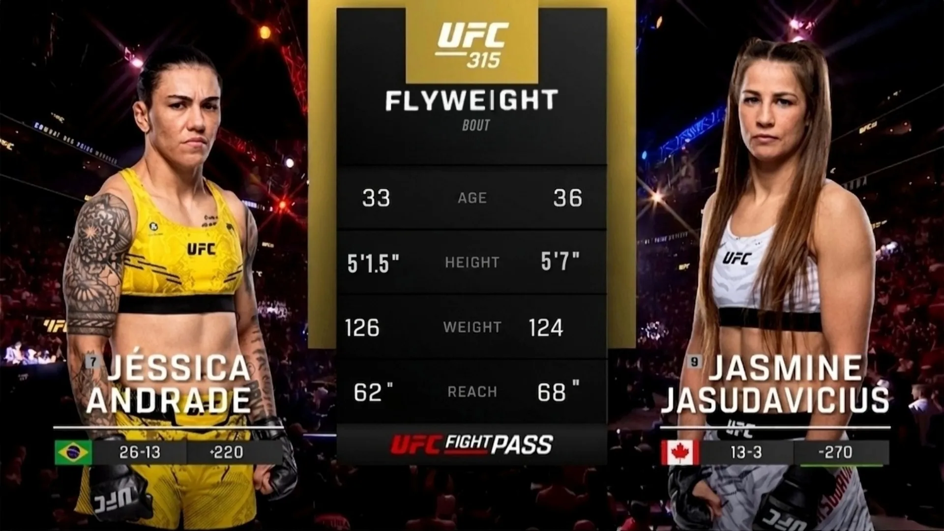 315: Jessica Andrade vs. Jasmine Jasudavicius Prelims