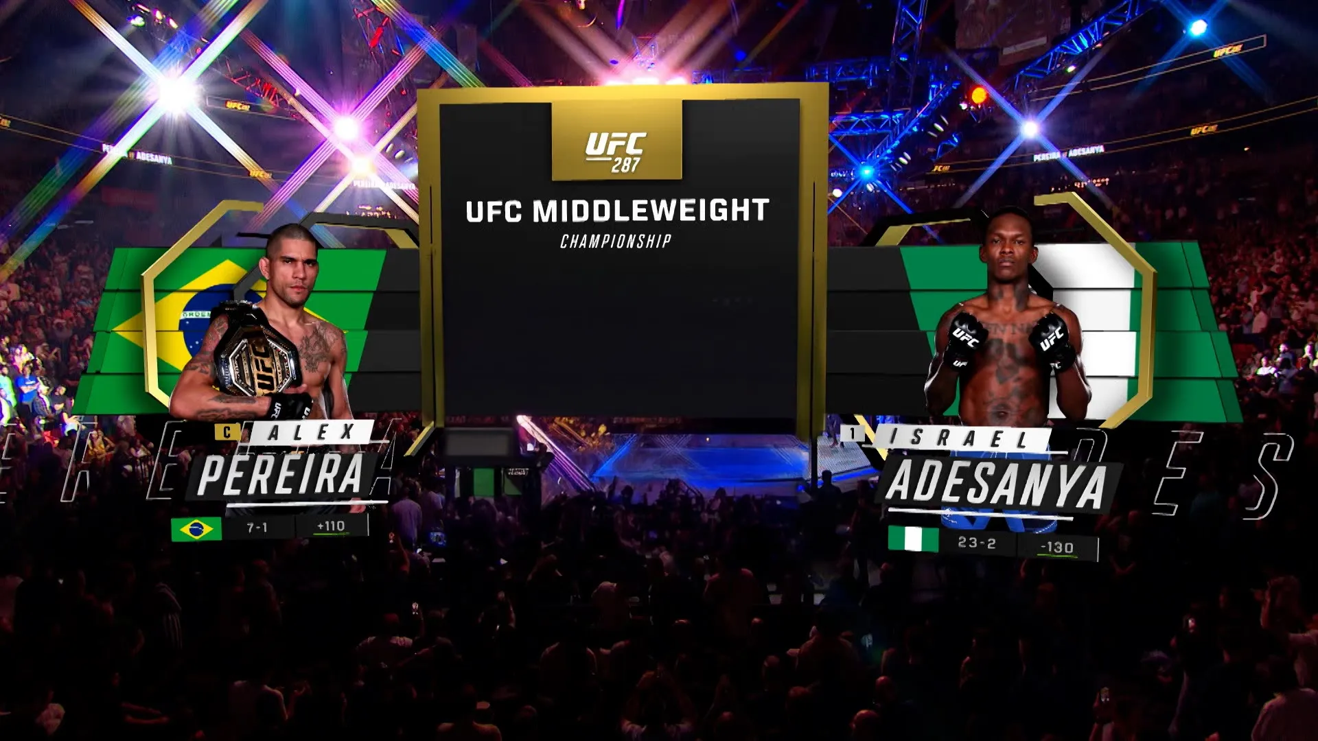 287: Alex Pereira vs. Israel Adesanya Main Card