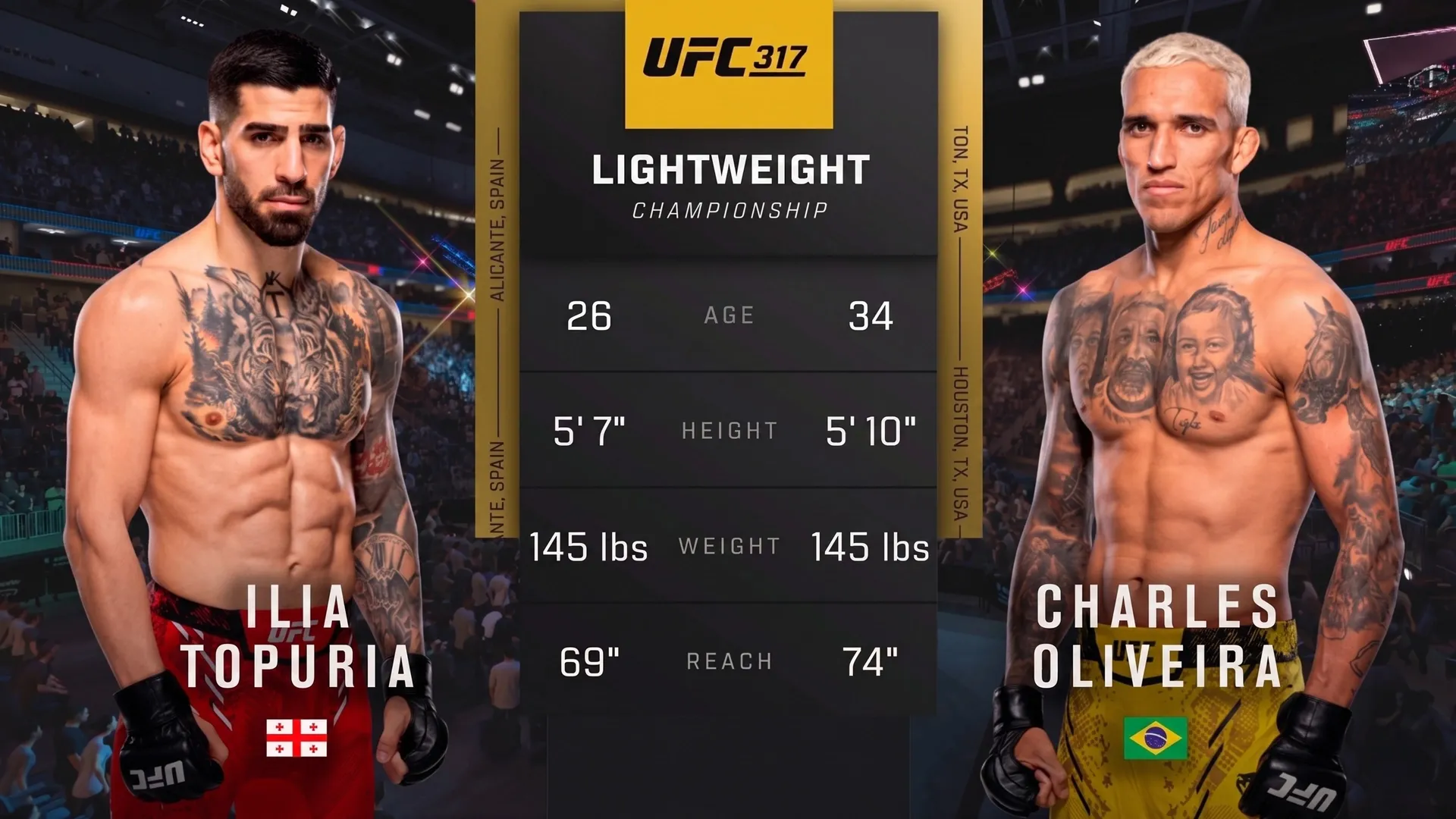 317: Ilia Topuria vs. Charles Oliveira Main Card