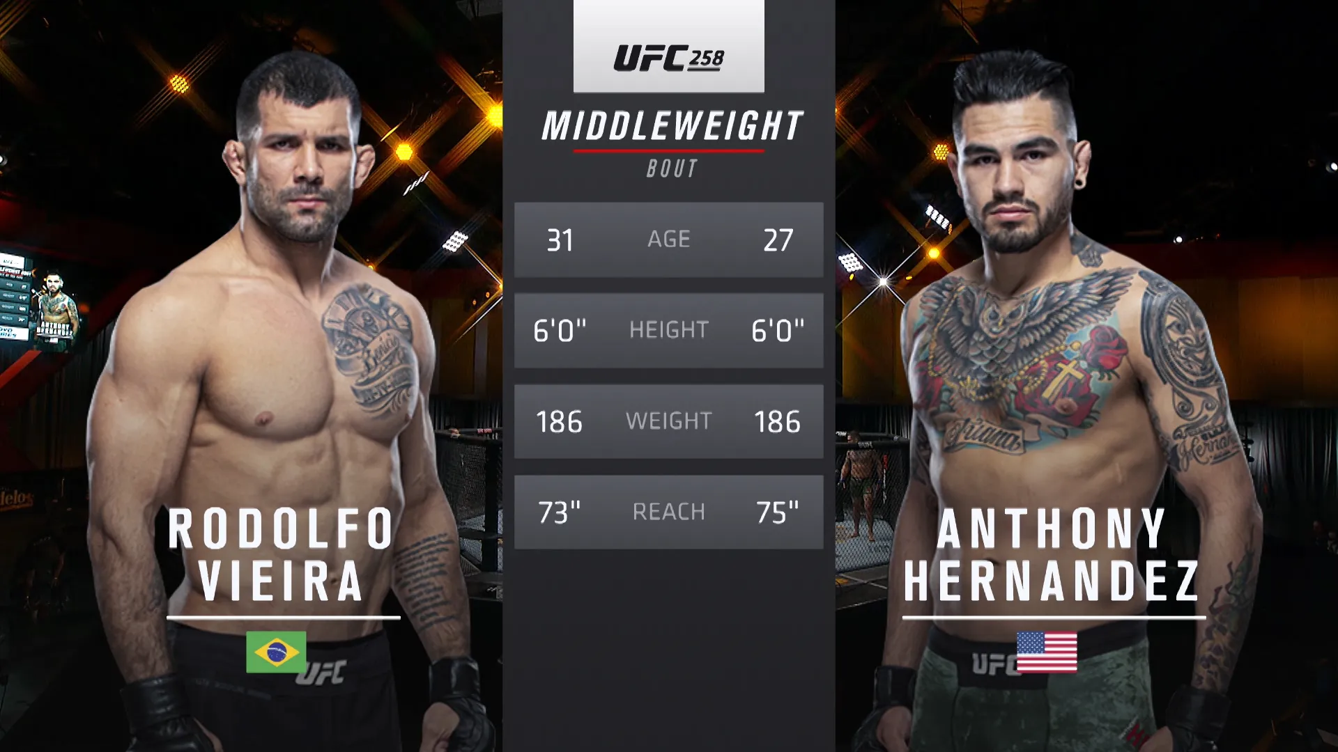 258: Rodolfo Vieira vs. Anthony Hernandez Prelims