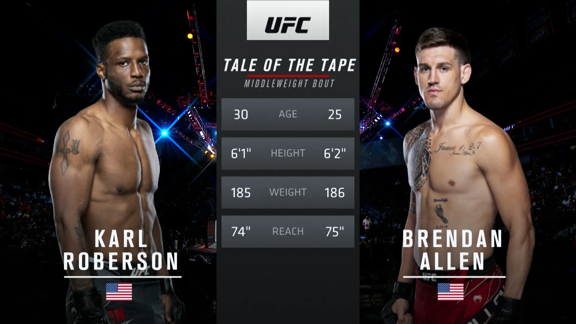 261: Karl Roberson vs. Brendan Allen Prelims