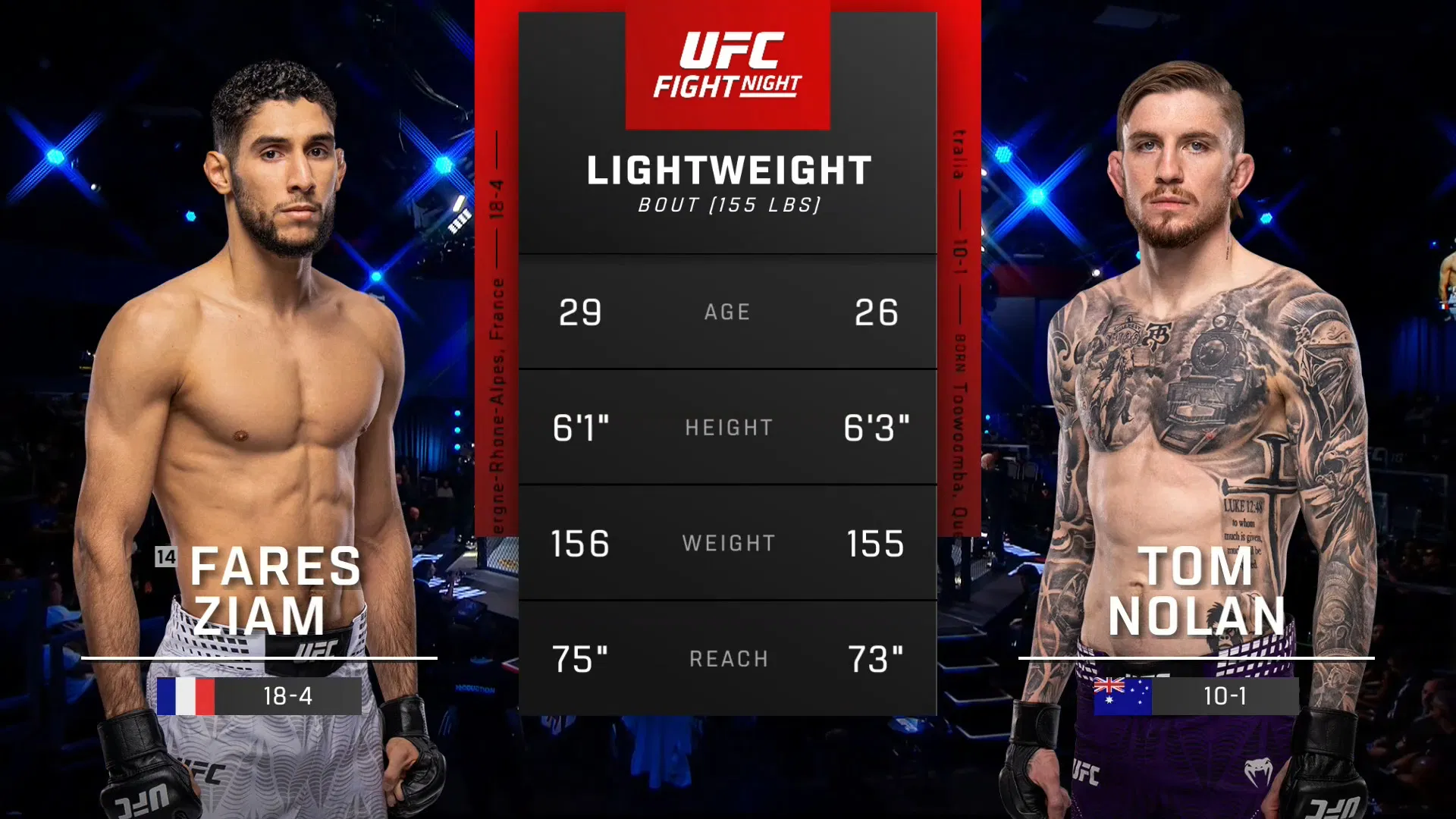 Fares Ziam vs. Tom Nolan (UFC Fight Night: Muhammad vs. Bonfim - Main)
